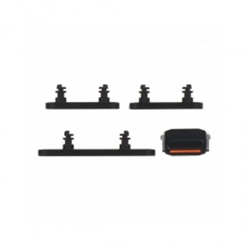 Boutons Latéraux Power et Volume Mute pour iPhone 15/15 Plus - (4 pcs) Noir