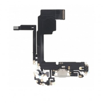Nappe connecteur de charge pour iPhone 15 Pro Titanium Blanc