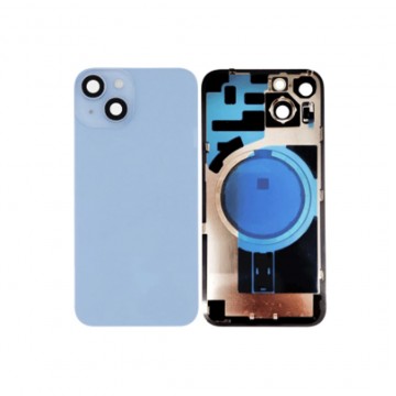 Vitre arrière pour iPhone 14 Bleu + Support