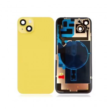 Vitre arrière pour iPhone 14 Jaune + Support