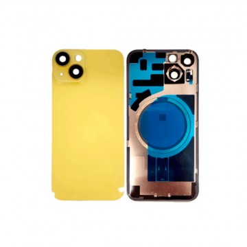 Vitre arrière pour iPhone 14 Plus Jaune + Support