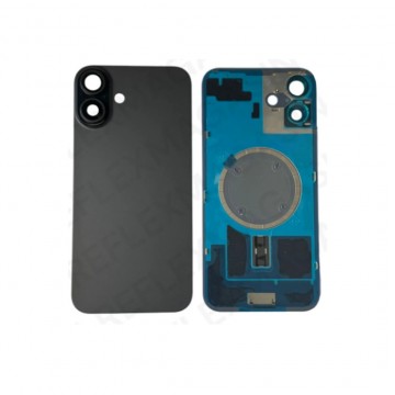 Vitre arrière pour iPhone 16 Plus Noir + Support