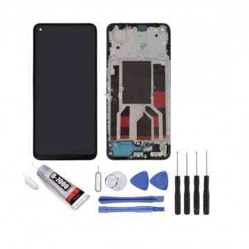 Ecran LCD OLED + Vitre tactile sur châssis pour Oppo Reno8 5G Noir