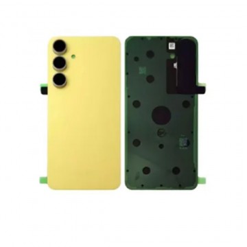 Vitre arrière pour Samsung Galaxy S24 FE Jaune avec lentille caméra