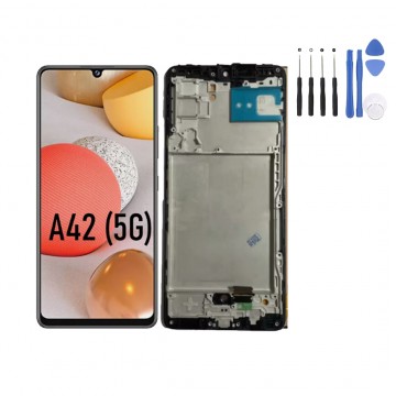 Ecran LCD + Vitre Tactile sur châssis pour Samsung Galaxy A42 (A426F)5G Noir + o