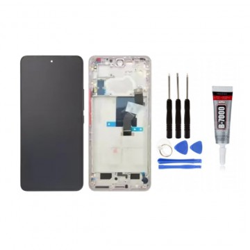 Ecran LCD + Vitre tactile avec châssis  pour Xiaomi 12 Lite Rose + Outils