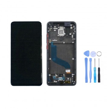 Ecran OLED + vitre tactile sur châssis pour Xiaomi Mi 9T/Mi 9T Pro Noir Carbone + outils
