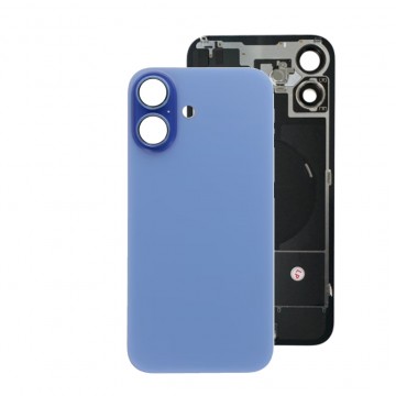 Vitre arrière pour iPhone 16 Bleu NFC avec support