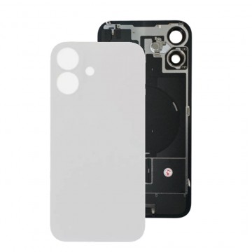 Vitre arrière pour iPhone 16 Blanc NFC avec support