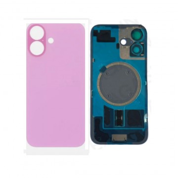 Vitre Arrière pour iPhone 16 Rose + Support sans NFC
