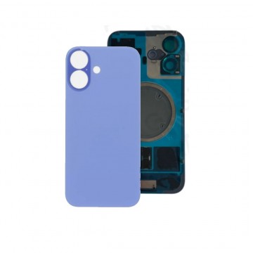 Vitre arrière pour iPhone 16 Bleu + Support