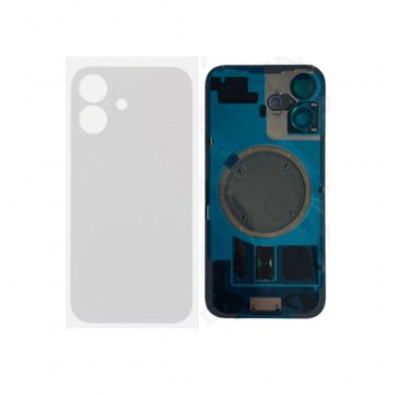 Vitre arrière pour iPhone 16 Blanc + Support