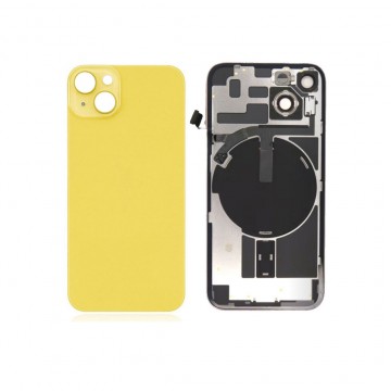 Vitre arrière pour iPhone 14 Jaune NFC avec support