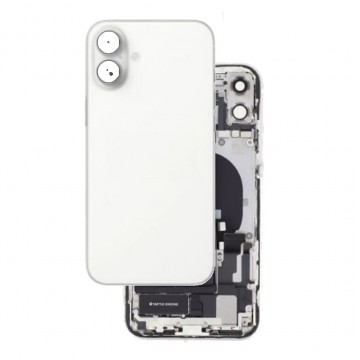 Vitre Arrière pour iPhone 16 Plus Blanc avec Support et NFC