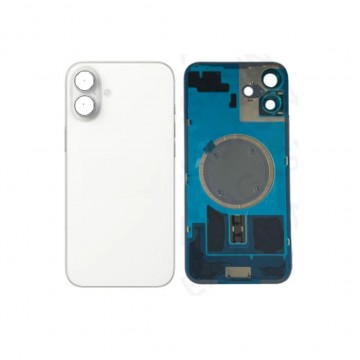 Vitre Arrière pour iPhone 16 Plus Blanc + Support Sans NFC