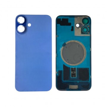Vitre Arrière pour iPhone 16 Plus Bleu + Support Sans NFC