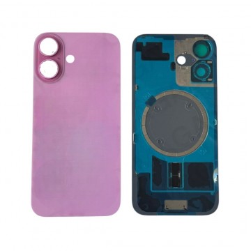 Vitre arrière pour iPhone 16 Plus Rose + Support
