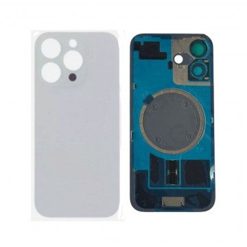 Vitre arrière pour iPhone 16 Pro Blanc + Support