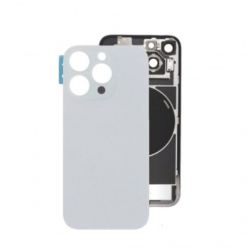 Vitre arrière pour iPhone 16 Pro Max Blanc NFC avec support