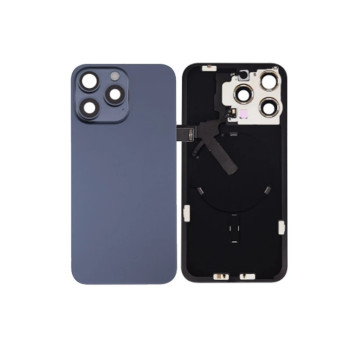 Vitre arrière pour iPhone 15 Pro Max Titane Bleu + Support
