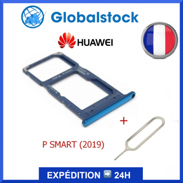 Tiroir Sim + SD Carte Mémoire pour HUAWEI P SMART 2019 / Honor 10 lite - /BLUE Bleu