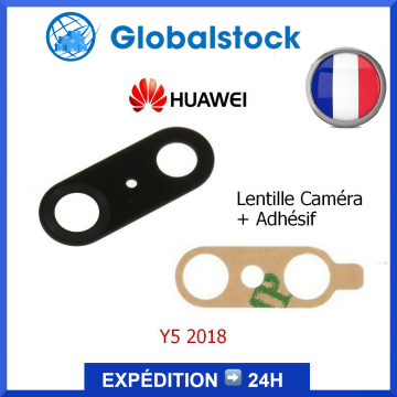 Lentille Vitre Verre pour Appareil Photo Caméra Arrière pour Huawei Y5 2018 + Adhésif