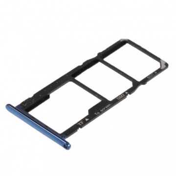 Double Tiroir SIM + SD pour Huawei Y6 (2018) Bleu