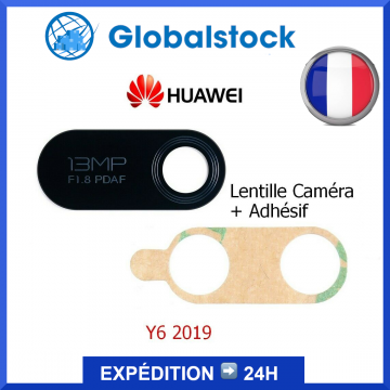 Lentille Vitre Verre pour Caméra Photo Arrière pour Huawei Y6 2019 + Adhésif