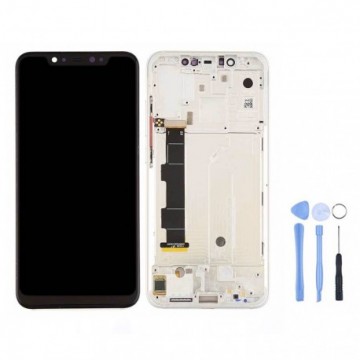 Ecran OLED + vitre tactile sur chassis pour Xiaomi Mi 8 Argent + outils