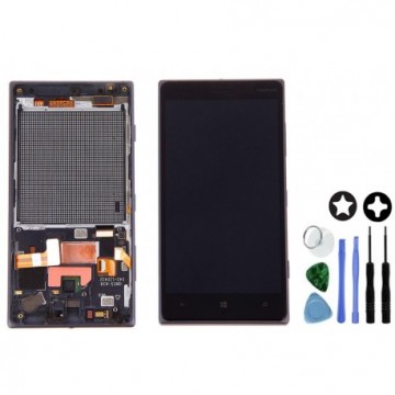 Ecran LCD + vitre tactile sur Châssis pour Nokia Lumia 830 Noir OEM