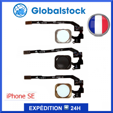 Bouton Home Assemblé avec Nappe pour iPhone SE / Argent Silver