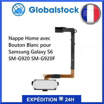 Nappe Home avec Bouton Blanc pour Samsung Galaxy S6 SM-G920 SM-G920F