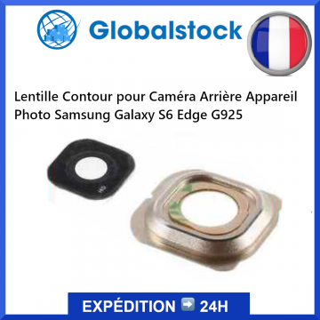 Lentille caméra Arrière Appareil Photo avec Contour Doré pour Samsung Galaxy S6 Edge G925