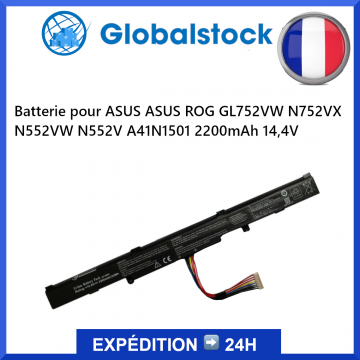 Batterie pour ASUS ROG GL752VW N752VX N552VW N552V A41N1501 2200mAh 14,4V
