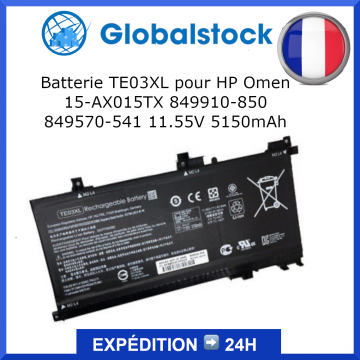 Batterie TE03XL pour HP Omen 15-AX015TX 849910-850 849570-541 11.55V 5150mAh