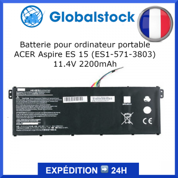 Batterie ordinateur portable pour ACER Aspire ES 15 (ES1-571-3803) 11.4V 2200mAh