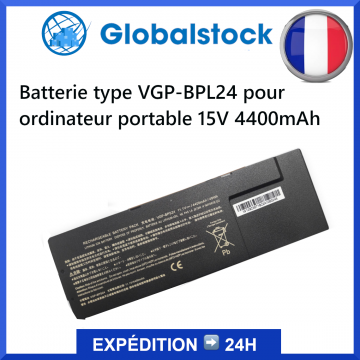 Batterie type VGP-BPL24 pour ordinateur portable 15V 4400mAh