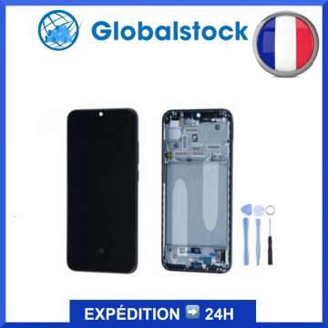 Ecran LCD + Vitre tactile sur châssis pour Xiaomi Mi A3 / Mi CC9e Noir + outils