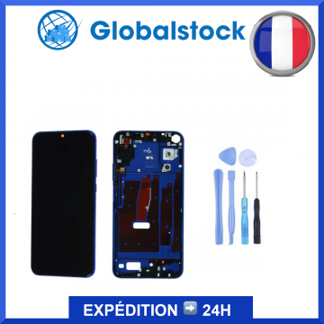 Ecran LCD + Vitre tactile sur châssis pour Honor 20 Pro Bleu + Outils