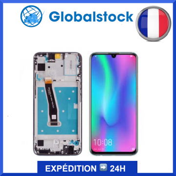 Ecran LCD + Vitre tactile sur châssis pour Honor 10 Lite Bleu ciel + outils