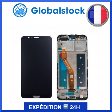 Ecran LCD + Vitre tactile sur châssis pour Honor View 10 Noir + outils