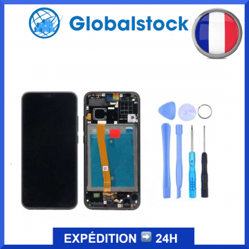 Ecran LCD + Vitre tactile sur châssis pour Honor 10 Noir + outils