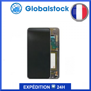 Ecran Lcd + vitre tactile sur Châssis pour Samsung Galaxy A80 (A805F) Argent + outils