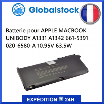 Batterie pour APPLE MACBOOK UNIBODY A1331 A1342 661-5391 020-6580-A 10.95V 63.5W