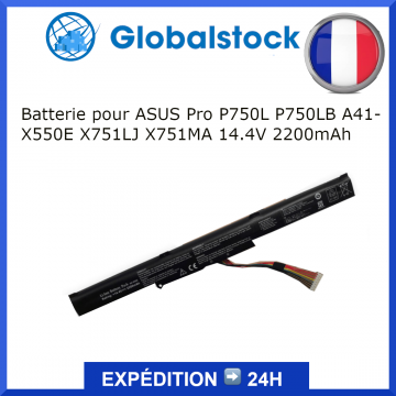 Batterie pour ASUS Pro P750L P750LB A41-X550E X751LJ X751MA 14.4V 2200mAh