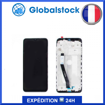 Ecran LCD + Vitre tactile sur châssis pour Xiaomi Redmi 9 Noir + Outils