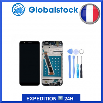 Ecran LCD + Vitre tactile sur châssis pour Huawei P Smart 2020 Noir + outils
