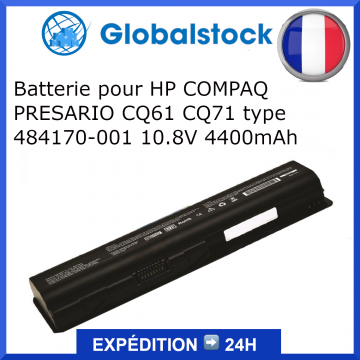 Batterie pour ordinateur portable HP COMPAQ PRESARIO CQ61 CQ71 type 484170-001 10.8V 4400mAh