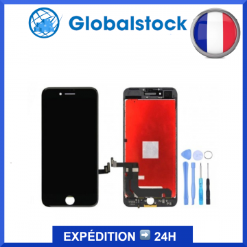 Ecran LCD + vitre tactile pour iPhone 7 noir + Outils