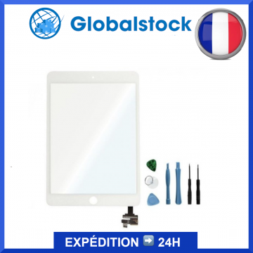 Vitre tactile pour iPad Mini 3 Blanc